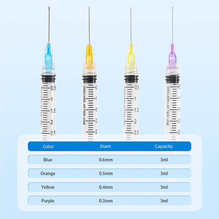 JMU Dental Irrigation Syringes and Tips 3 cc 4 Models Luer Lock Design Notched Type 100Pcs/Box - JMU DENTAL INC