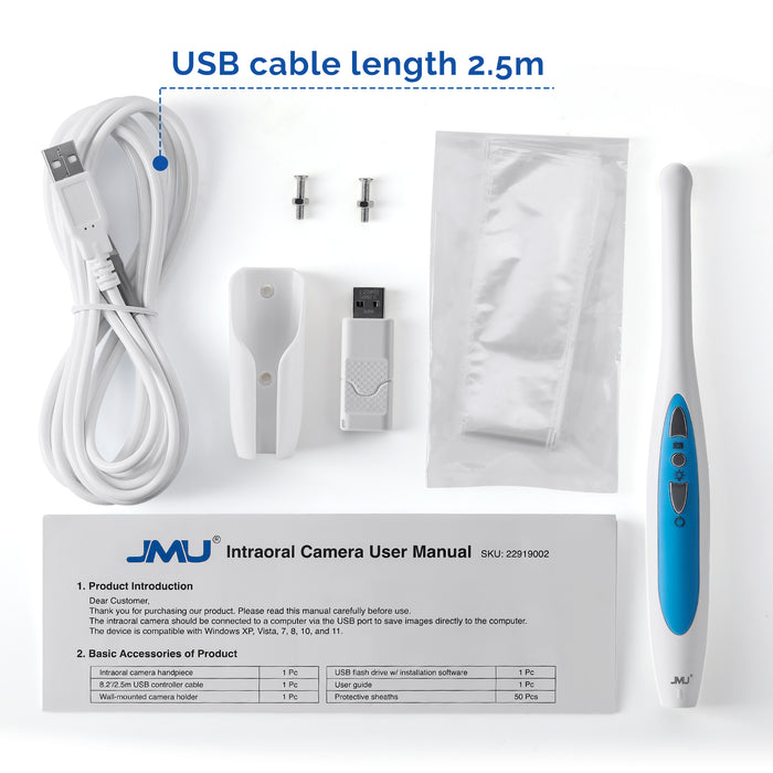 JMU Dental Intraoral Camera Detachable Cable with Metal Connector 720P