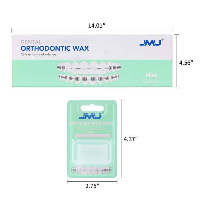 JMU Dental Orthodontic Wax Mint Flavored 10 Packs - jmudental.com