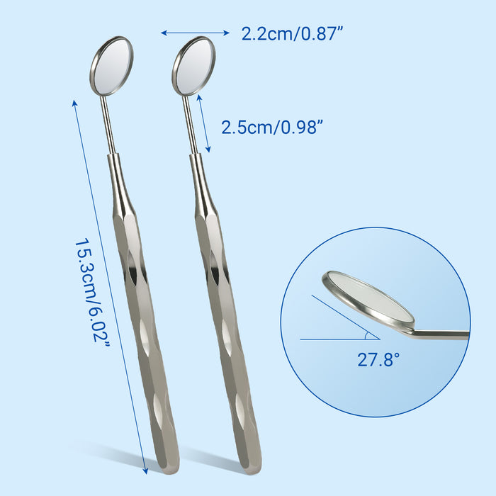 JMU Dental Mirror with Octagonal/ Unique Hollow Handle Stainless Steel 1pc/pack - JMU DENTAL INC