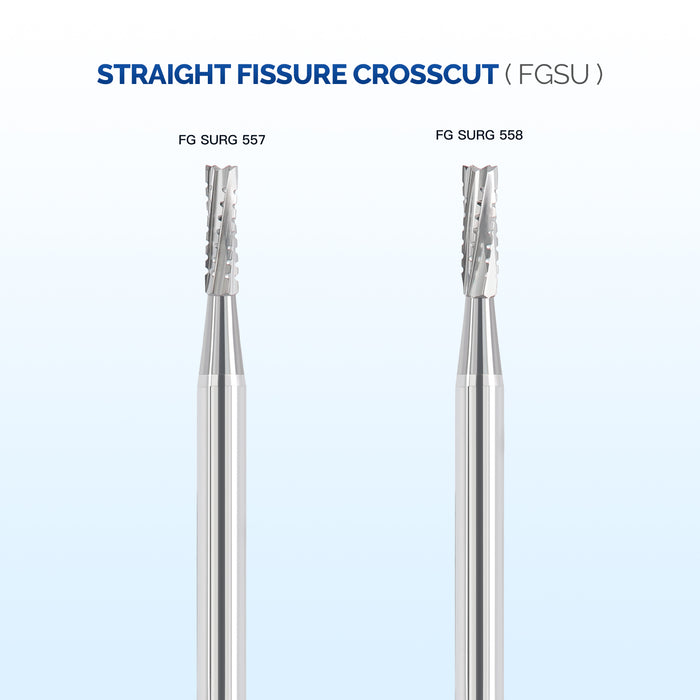 JMU Surgical Carbide Burs Straight Fissure Crosscut FG SURG 5/Pk