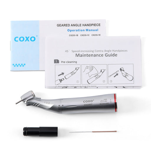 COXO CX235C7 45° LED Speed-increasing Electric Handpiece Contra Angle with Generator - JMU DENTAL INC