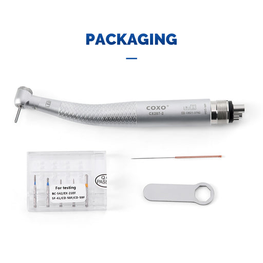 COXO CX207-2 LED High-Speed Air Turbine Handpiece Mini Head with Led Lighting - JMU DENTAL INC