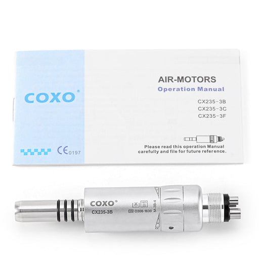 COXO CX235-3B Low Speed Handpiece, 1:1 Inner Channel, Air Motor, 20,000rpm, 4-hole coupler. #M-3B-4 - JMU Dental