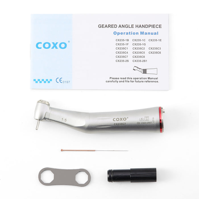 COXO CX235C7 Geared Angle Handpiece Standard Head With Fiber Optic #C7-5 - JMU DENTAL INC