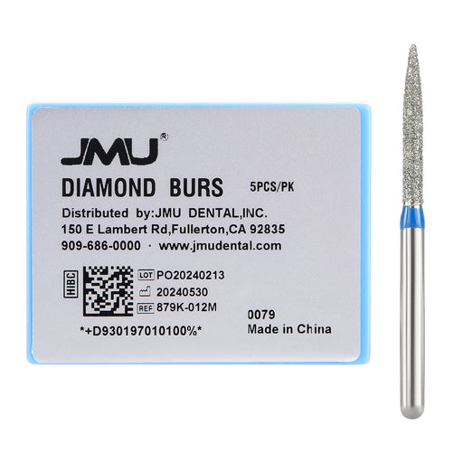 JMU Diamond Burs FG Medium Grit Pointed Taper 5/Pk - JMU DENTAL INC