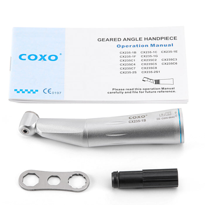 COXO CX235-1B Low-speed Electric Handpiece, 1:1 Inner Channel, Contra Angle, Max.40,000rpm, Push Button, for CA burs ¯2.35mm.  #C-1B