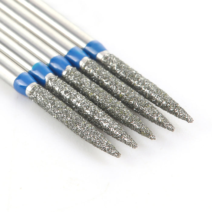 JMU Diamond Burs FG Medium Grit Pointed Taper 5/Pk - JMU DENTAL INC