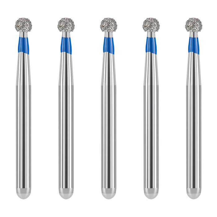 JMU Diamond Burs FG Medium Grit Round 5/Pk - JMU DENTAL INC