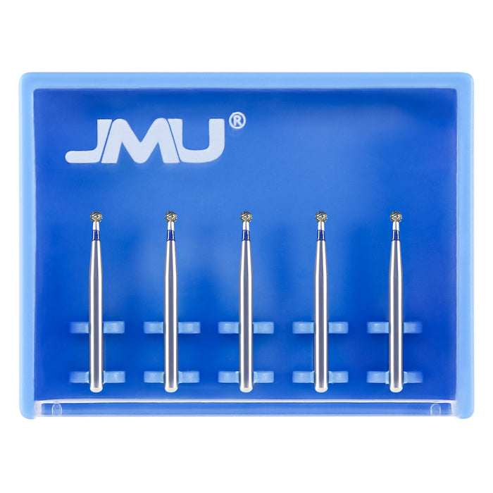 JMU Diamond Burs FG Medium Grit Round 5/Pk - JMU DENTAL INC