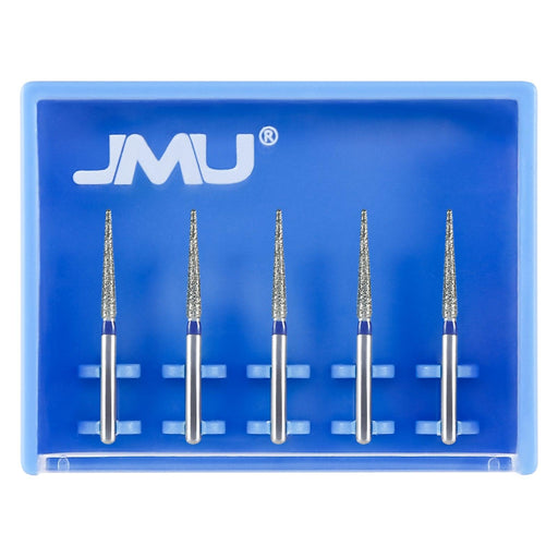 JMU Diamond Burs, Medium Grit, Round End Taper, FG #850-014M, 5/pk - JMU Dental