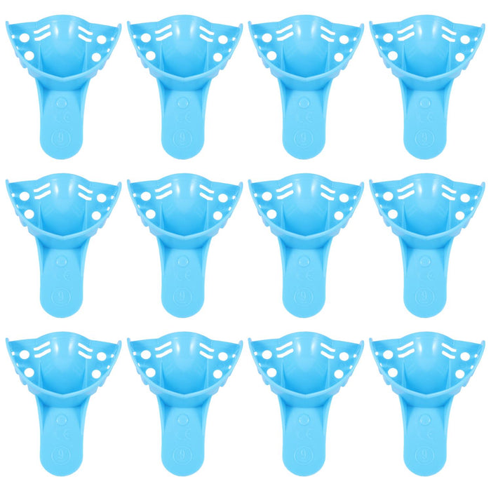 JMU Disposable Dental Impression Trays Blue Perforated 12Pcs/Bag - JMU DENTAL INC