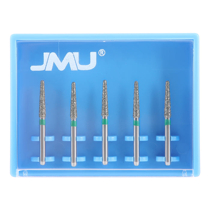 JMU Diamond Burs FG Coarse Grit Round End Taper 5/Pk - JMU DENTAL INC