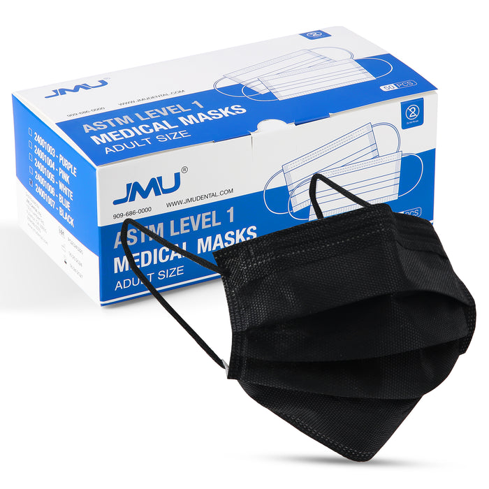 JMU Disposable Medical Face Masks 3-Ply ASTM Level 1 Multicolor for Adults 50pcs/box