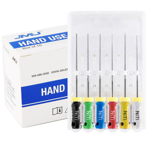 JMU HAND USE FILES, H-FILES, Nickel Titanium, #15,#20,#25,#30,#35,#40(25mm) ,6pcs/Pk - JMU Dental