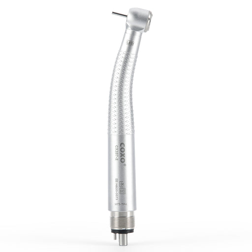 COXO CX207-2 LED High Speed Air Turbine Handpiece with Generator Shadowless Series Torque Head 4 Port Spray 4 Hole Coupler # H75-TP4 - JMU DENTAL INC