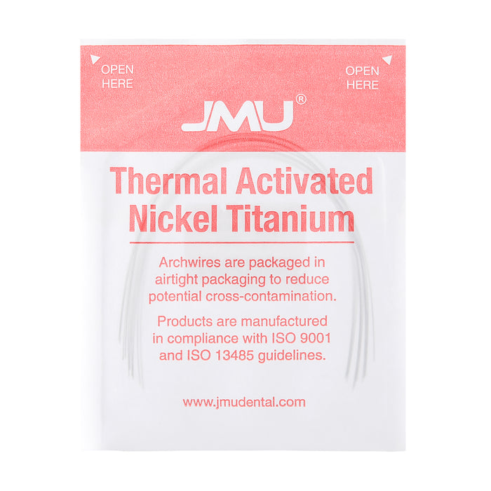 JMU Thermal Activated  Nickel Titanium Archwire Ovoid Round 10/Pk - JMU DENTAL INC