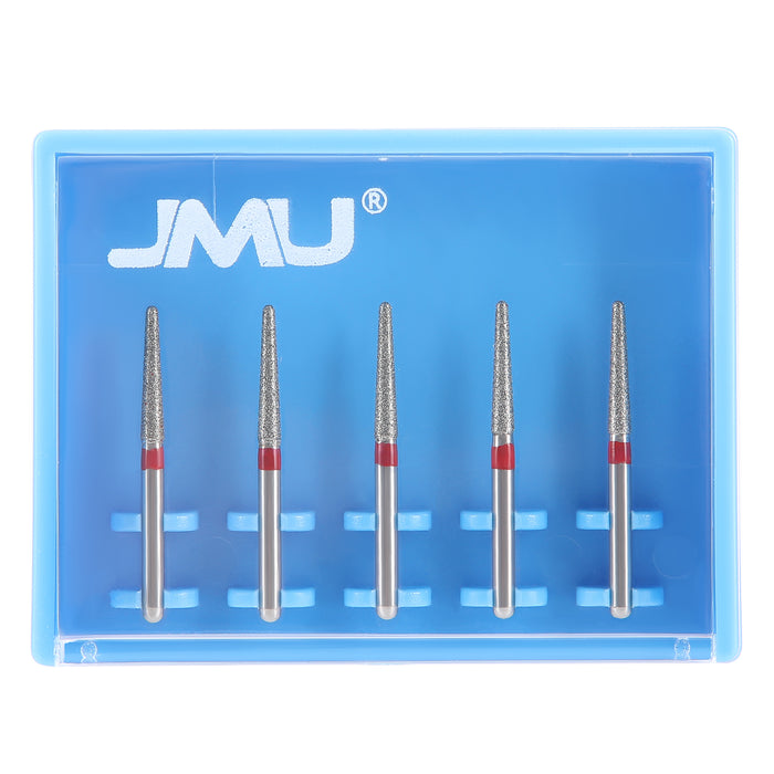 JMU Diamond Burs FG Fine Grit Round End Taper 5/Pk - JMU DENTAL INC