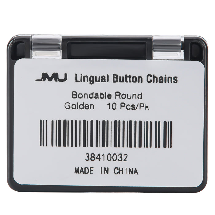 JMU Lingual Button Chains Bondable Round Golden 10pcs/pk