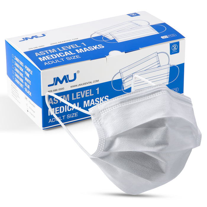 JMU Disposable Medical Face Masks 3-Ply ASTM Level 1 Multicolor for Adults 50Pcs/Box - JMU DENTAL INC