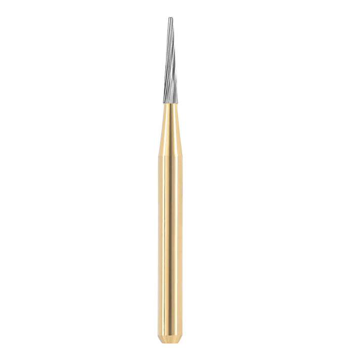 JMU Trimming&Finishing Carbide Burs, Taper Fissure (Truncated Conical), 12 Blades, FG #7214, 5/pk - JMU Dental