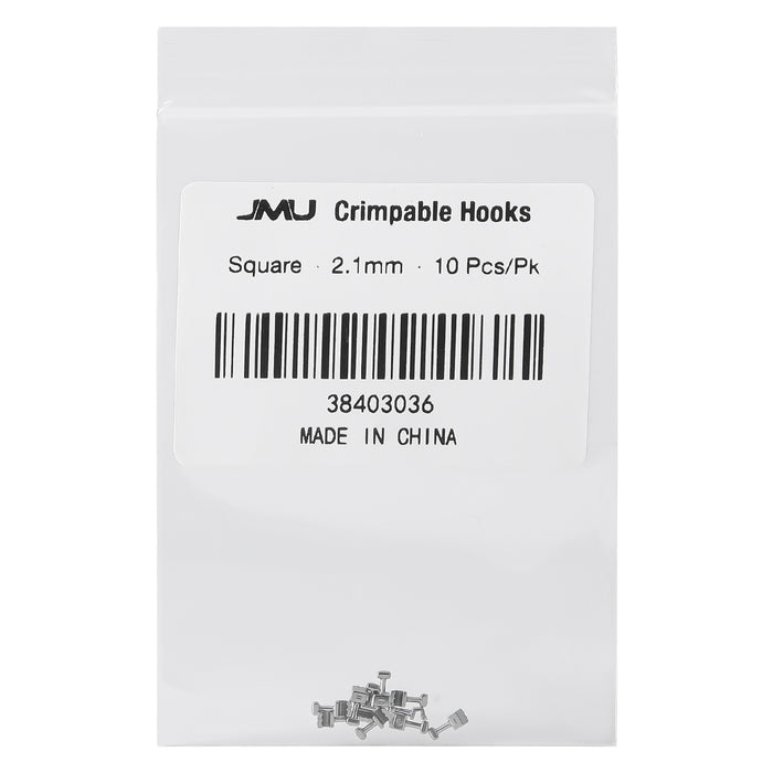 JMU Crimpable Hooks Square 2.1mm 10pcs/pk