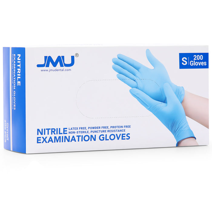 JMU Nitrile Exam Gloves Blue Powder Free 4 Mil XS/S/M/L 200Pcs/Box