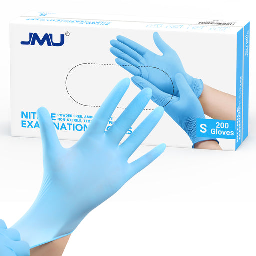 JMU Nitrile Exam Gloves Blue Powder Free 4 Mil XS/S/M/L 200Pcs/Box - JMU DENTAL INC