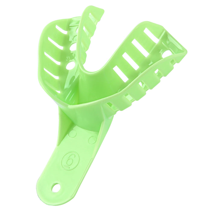 JMU Disposable Dental Impression Trays Green Perforated 12Pcs/Bag