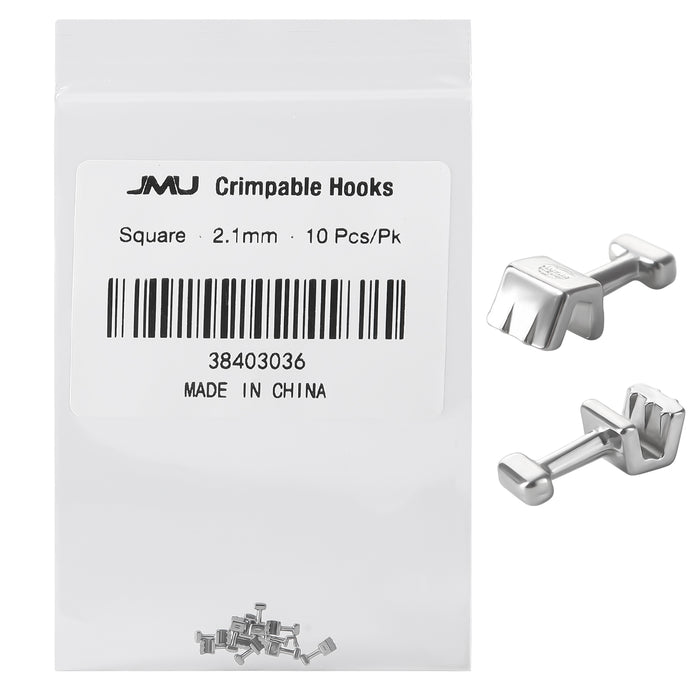 JMU Crimpable Hooks Square 2.1mm 10pcs/pk