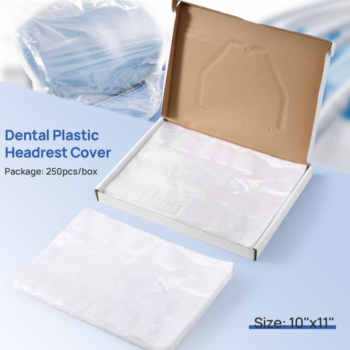 JMU Dental Disposable Plastic Headrest Cover 10"x11" 250pcs/Box - JMU DENTAL INC