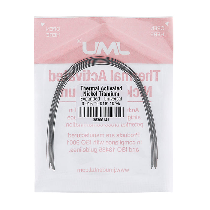 JMU Thermal Activated Nickel Titanium Archwire Expanded Rectangular Universal 10/Pk - JMU DENTAL INC