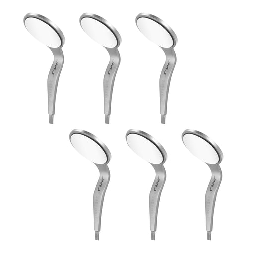 JMU #5 Mouth Mirror Heads Double-sided Glass Mouth Mirror Stainless Steel 6pcs/pack - JMU DENTAL INC