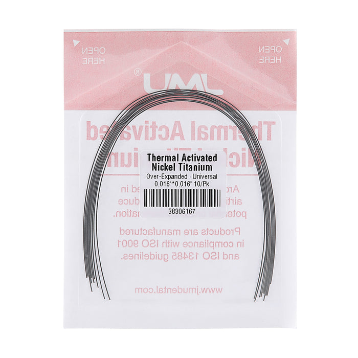 JMU Thermal Activated Nickel Titanium Archwire, Over-Expanded, 10/Pk