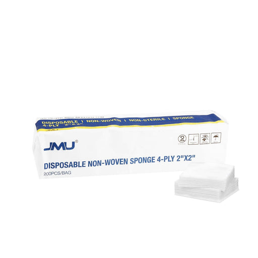 JMU Gauze Pads Non-Woven Sponge 4-Ply 2"x2" Non-sterile 200pcs/Bag - JMU DENTAL INC