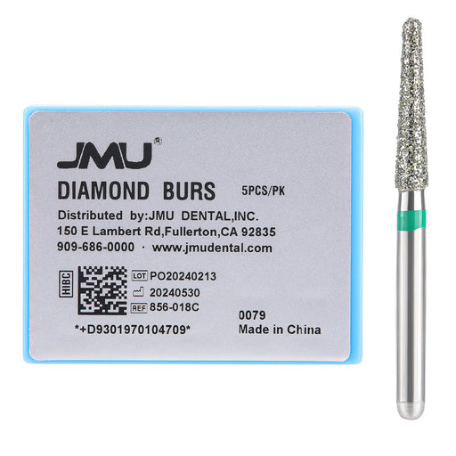 JMU Diamond Burs FG Coarse Grit Round End Taper 5/Pk - JMU DENTAL INC