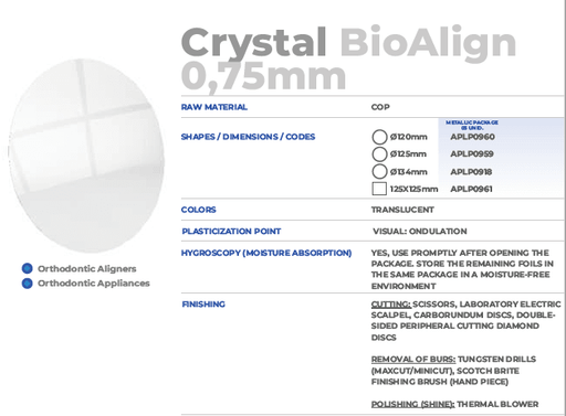 BIOART Dental BioAlign Plate - Copolyester Square 5 x 5 Inch 5Pcs/Pack - JMU DENTAL INC