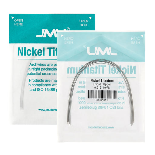 JMU Nickel Titanium Archwire Ovoid Round 10/Pk - JMU DENTAL INC