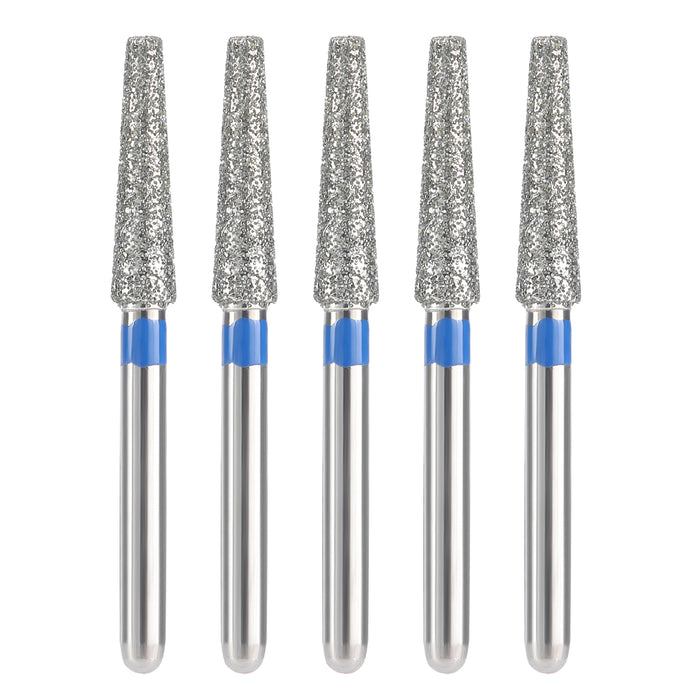 JMU Diamond Burs FG Medium Grit Flat End Taper 5/Pk - JMU DENTAL INC