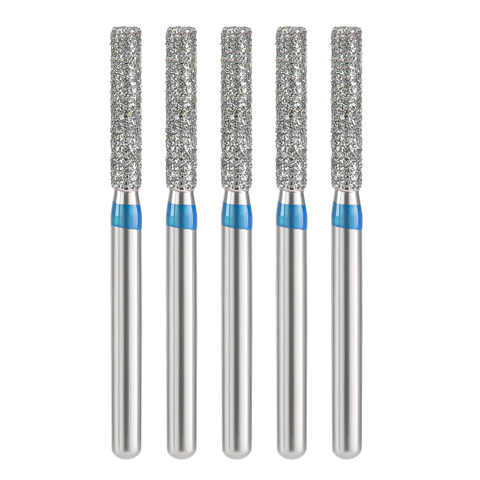 JMU Diamond Burs FG Medium Grit Flat End Cylinder 5/Pk - JMU DENTAL INC