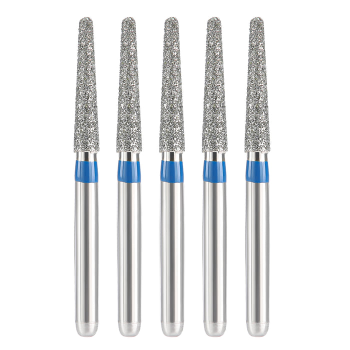 JMU Diamond Burs FG Medium Grit Round End Taper 5/Pk - JMU DENTAL INC