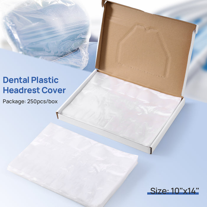 JMU Dental Disposable Plastic Headrest Cover 10"x11" 250pcs/Box - JMU DENTAL INC