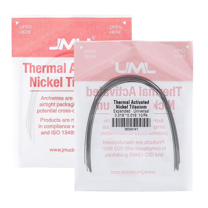 JMU Thermal Activated Nickel Titanium Archwire Expanded Rectangular Universal 10/Pk - JMU DENTAL INC