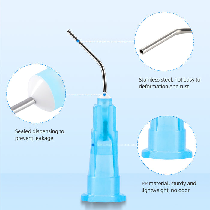 JMU Dental Pre Bent Needle Tips 100pcs/Bag