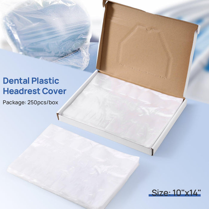 JMU Dental Disposable Plastic Headrest Cover 10"x14" 250pcs/Box - JMU DENTAL INC