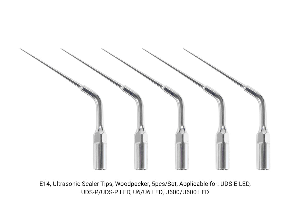 Woodpecker E14 Ultrasonic Scaler Tips 5pcs/Set- jmudental.com