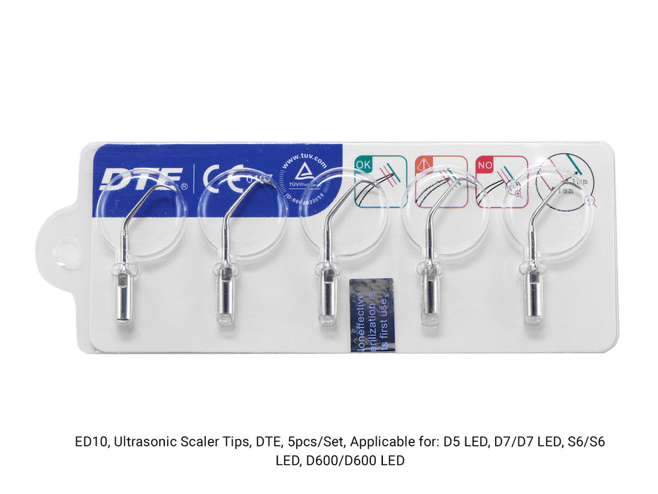 Woodpecker ED10 Ultrasonic Scaler DTE Tips 5pcs/Set - jmudental.com