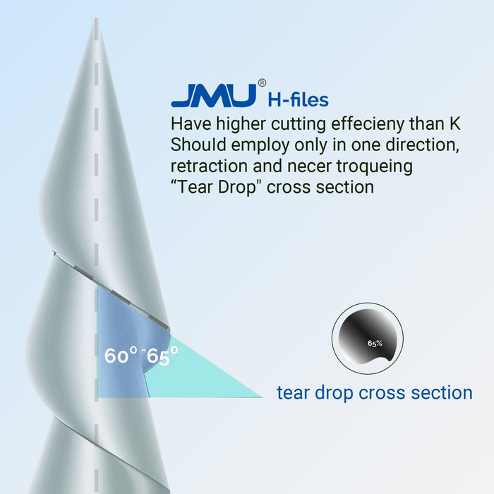 JMU HAND USE FILES, K-FILES, Nickel Titanium, (21mm),6pcs/Pk - JMU Dental