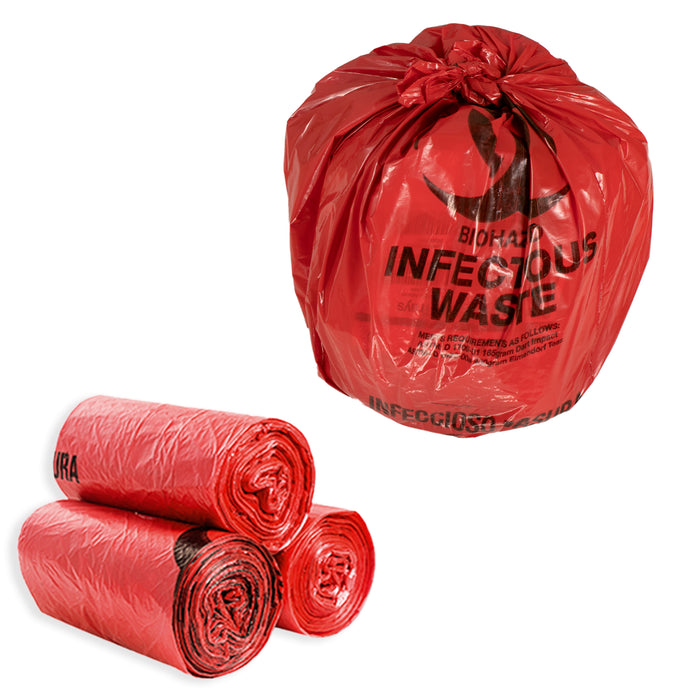 JMU Biohazard Waste Bags 4 Gallon 17"x17" 25Pcs