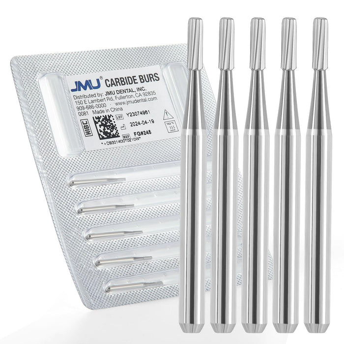 JMU Carbide Burs,Straight Fissure Amalgam Prep, FG #245, 5/pk - JMU Dental